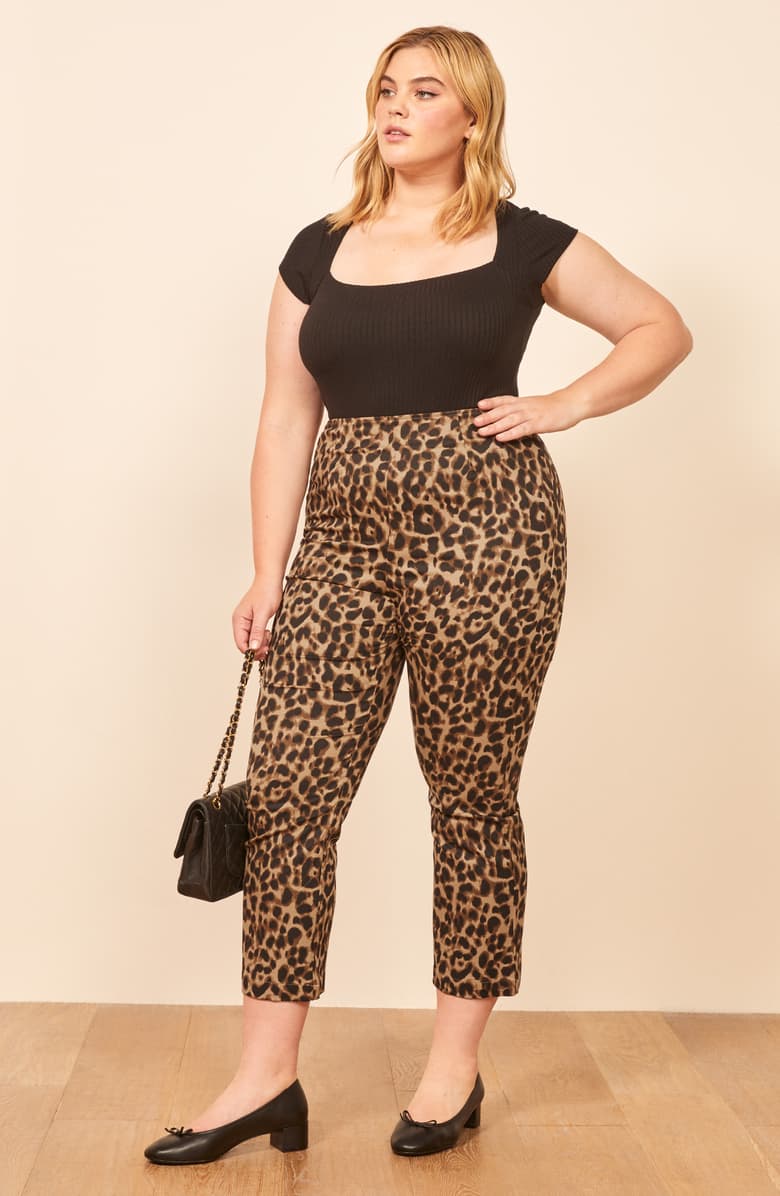 reformation sale leopard pants