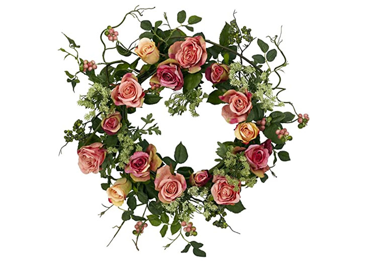 spring wreaths rose