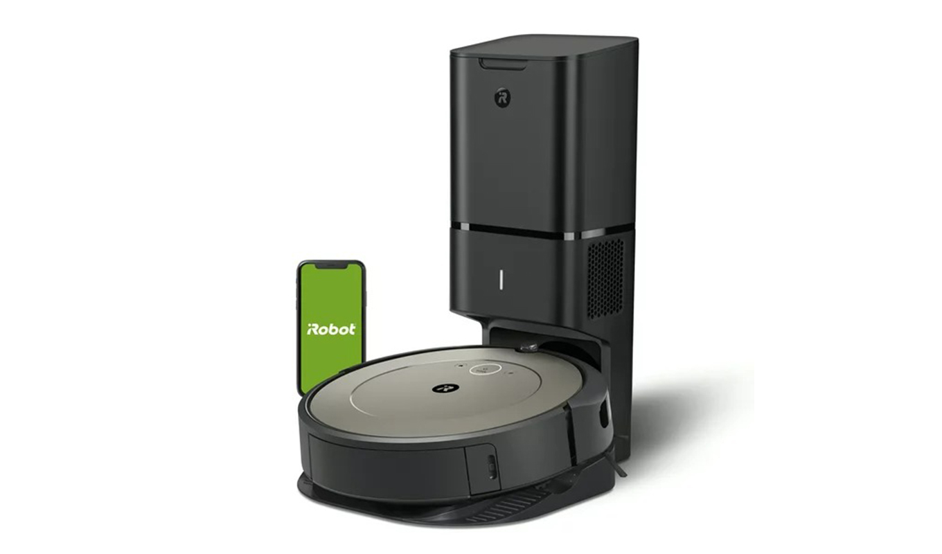 A close up of iRobot Roomba vacuums.