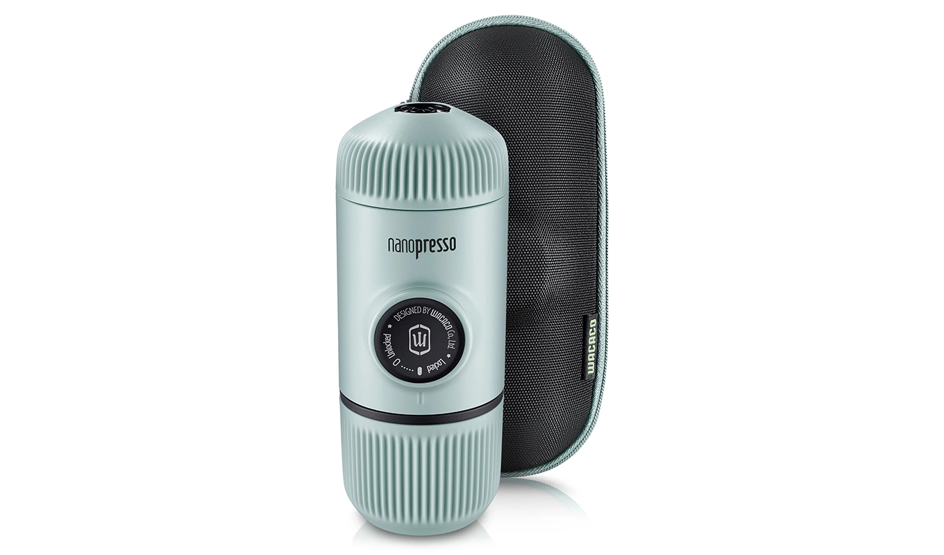 A close up of the portable espresso maker.