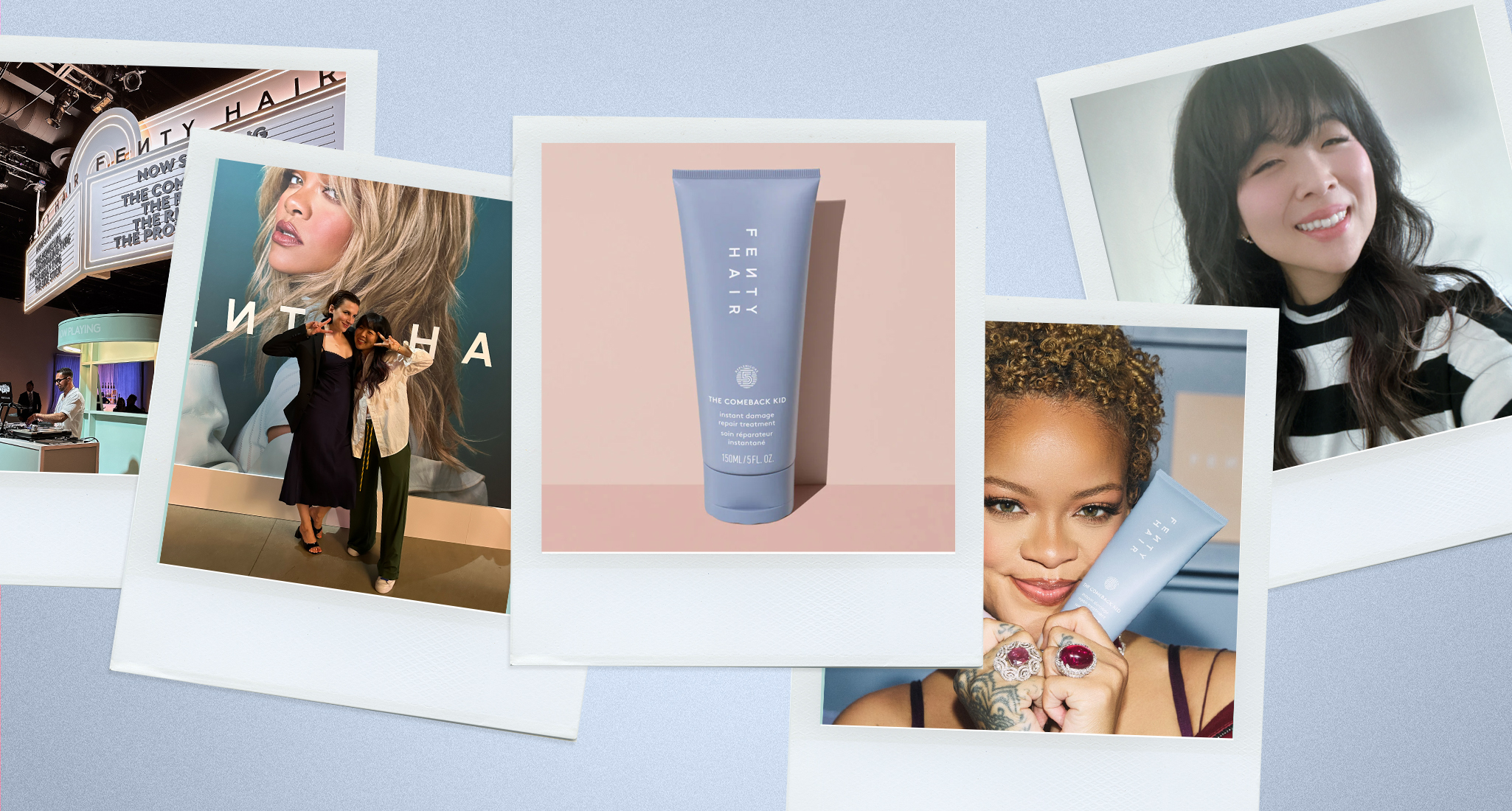 fenty beauty review universal image: a collage of images regarding fenty hair products