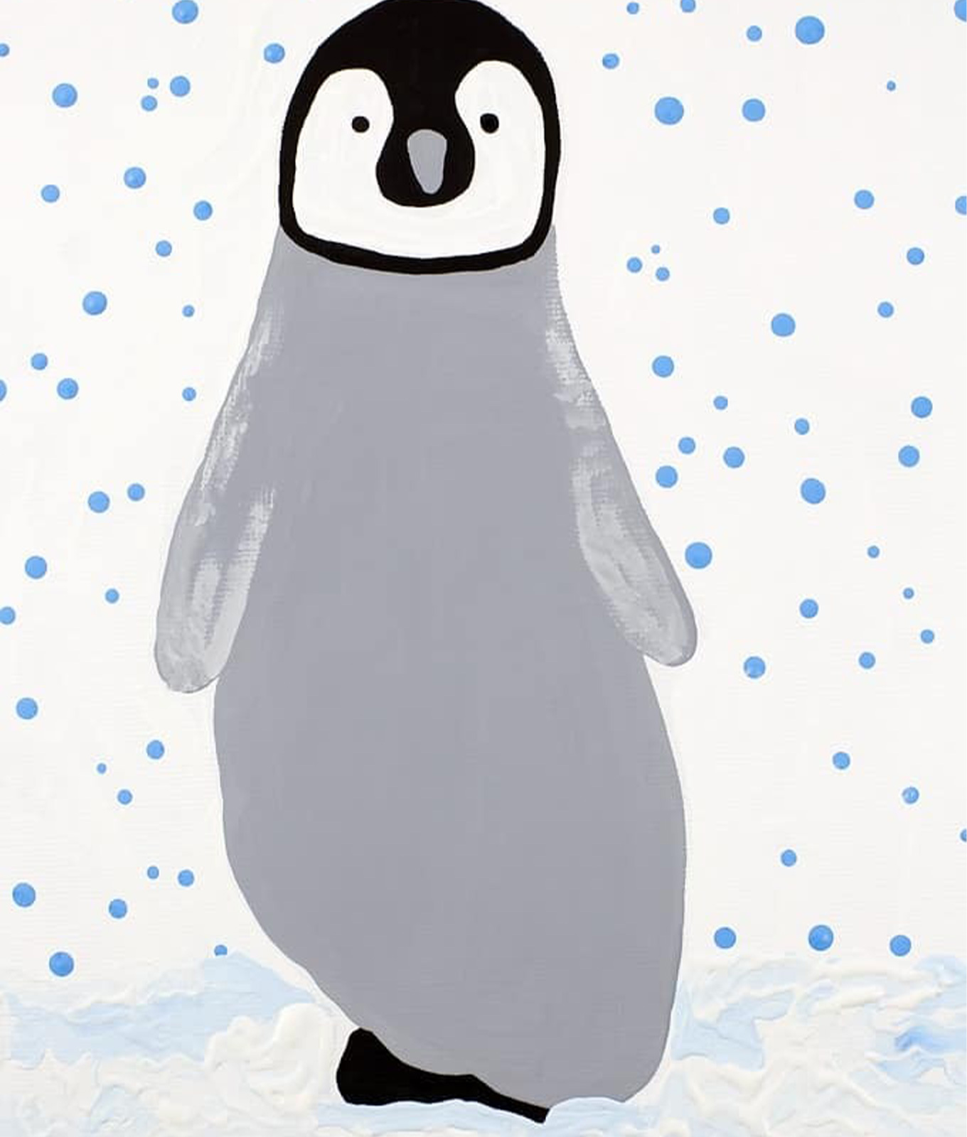 winter-crafts-for-kids: a penguin footprint craft