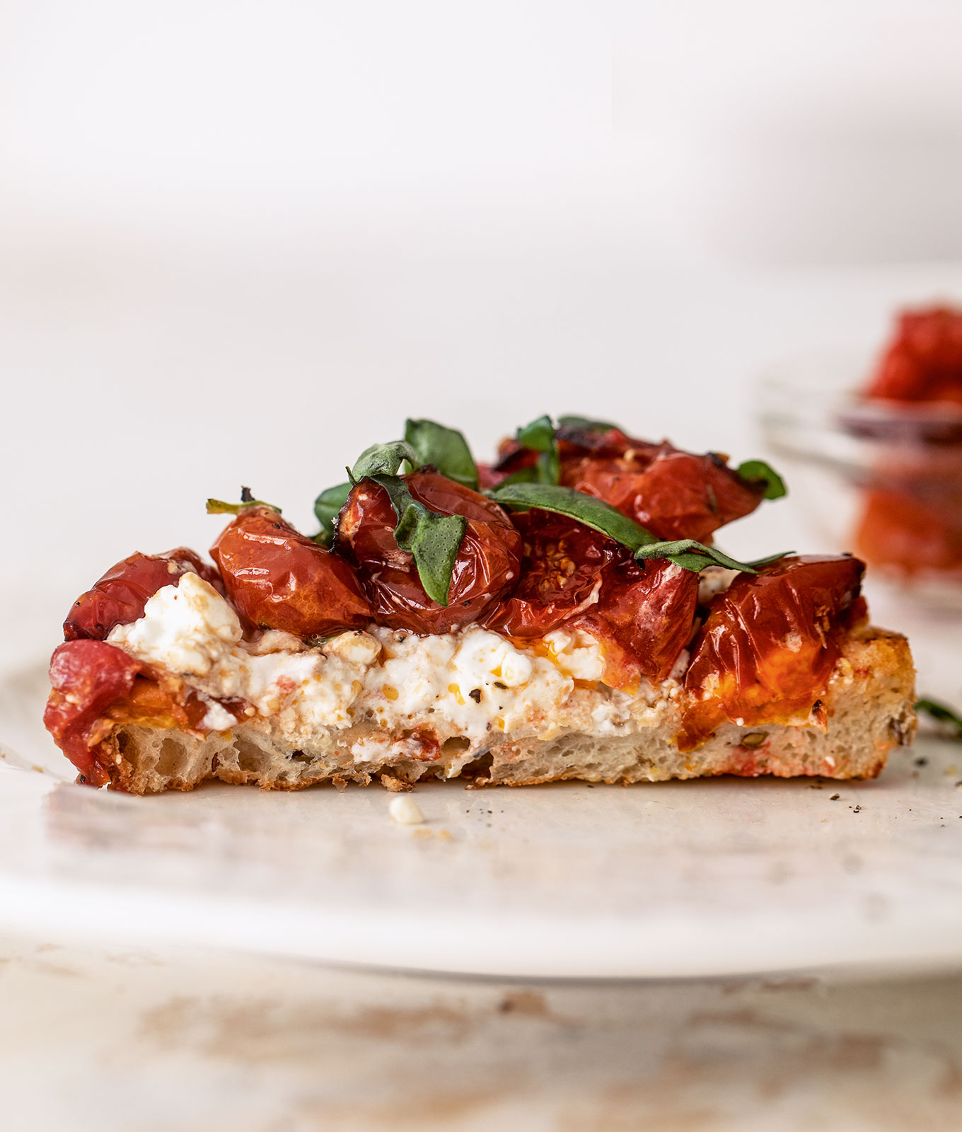 caprese cottage cheese toast recipe: caprese cottage cheese toast