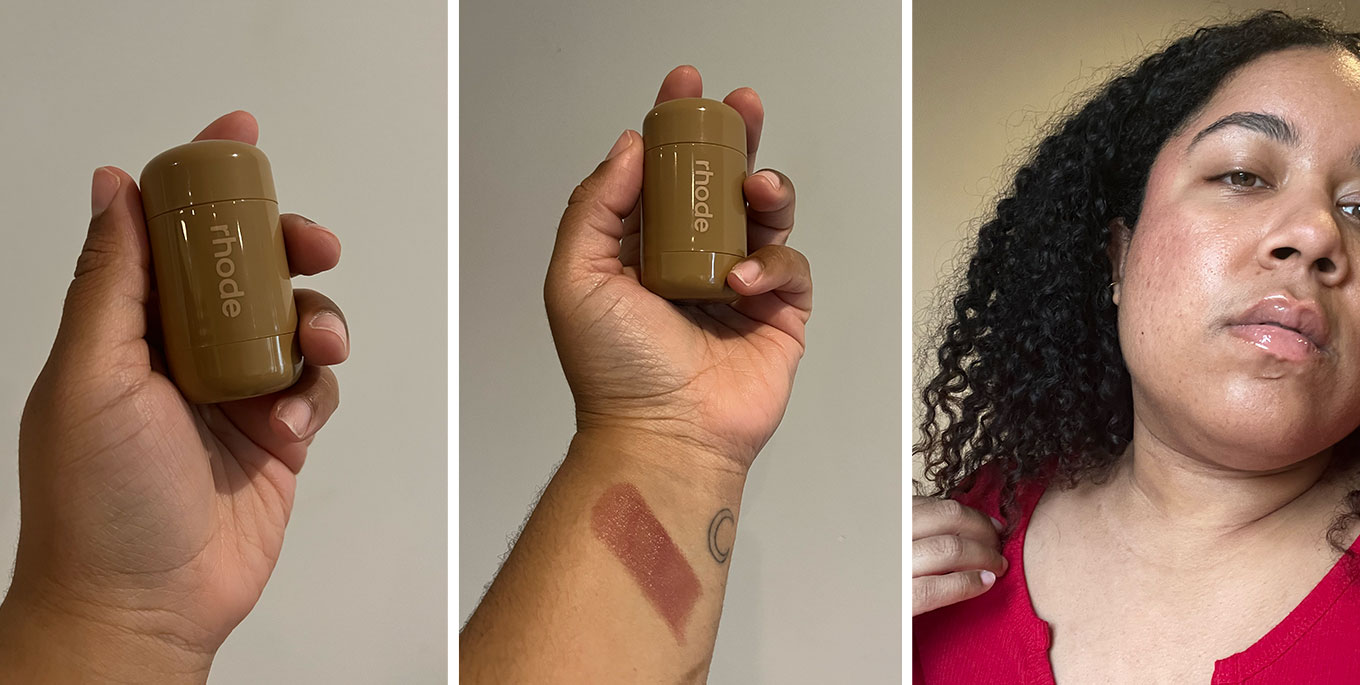 rhode beauty review a photo of pocket blush and chelsea candelario